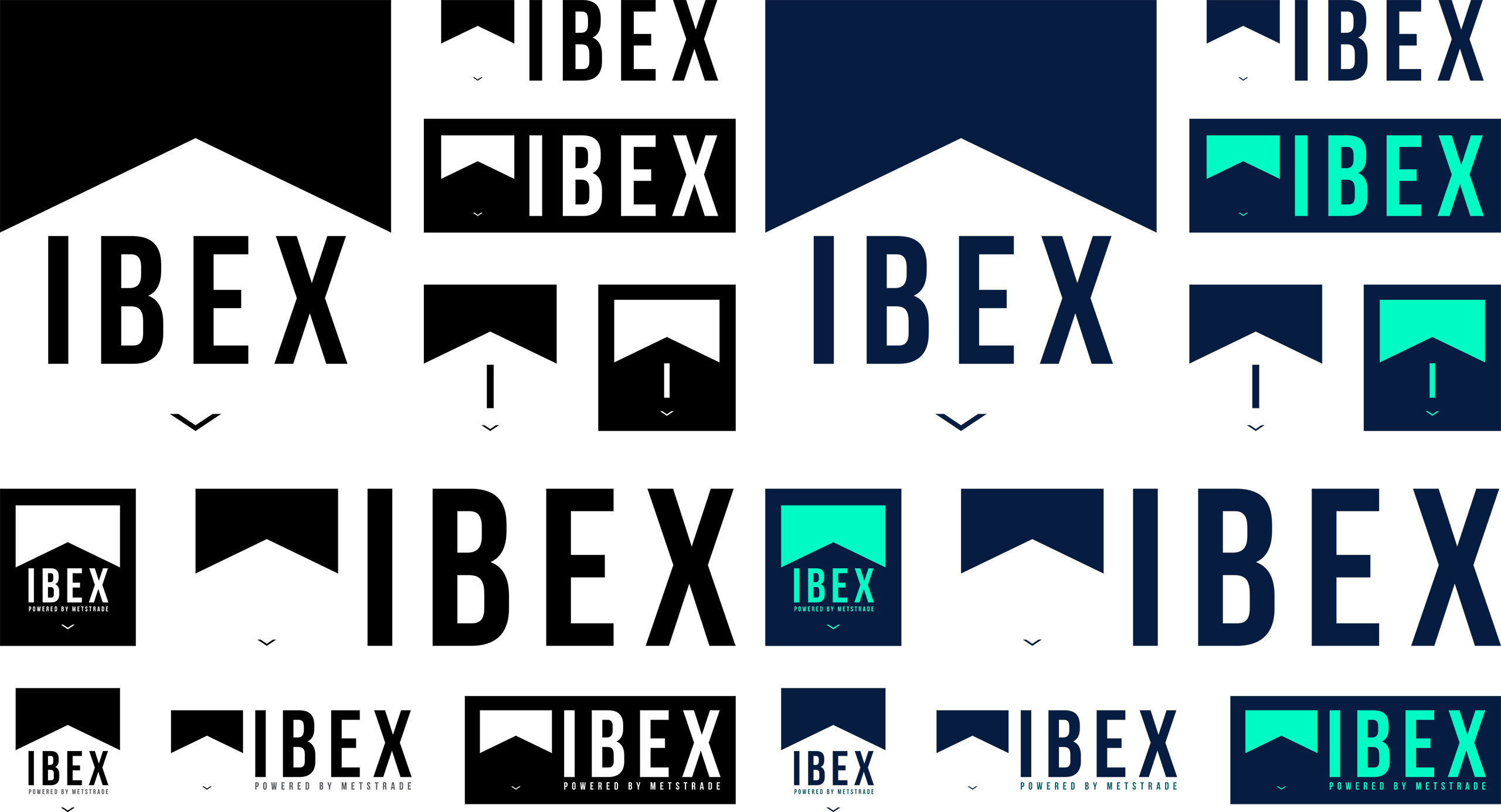 ibex-logo-variant-hero Differently sized and colored versions of the logo and logo lockups